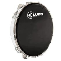 Pandeiro 10 Formica Platinela Aro Inox Pele Preta Luen 40039