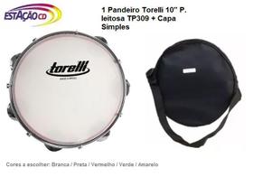 Pandeiro 10'' injetado azul pele leitosa torelli