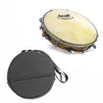 Pandeiro 10'' Injetado Em Abs Pele Animal Com Capa Luxo Pandeiro 10'' Injetado Em Abs Pele Animal Com Capa Luxo