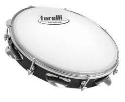 Pandeiro 10'' injetado preto pele leitosa torelli