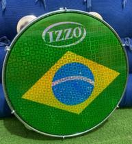 Pandeiro 10" Izzo Pele Prismática Bandeira do Brasil em ABS Corpo Amarelo