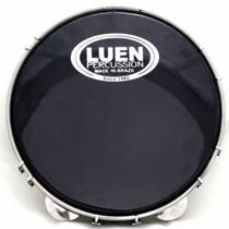 Pandeiro 10 Luen Formica Preto Plat Inox Tarraxa Dupla Pele Preta