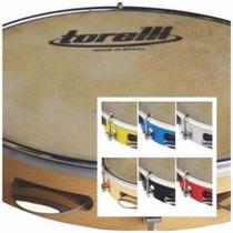Pandeiro 10 Pele Animal Torelli Tp300 Aro Aço Várias Cores