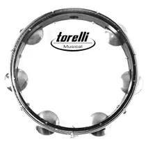 Pandeiro 10 polegadas Injetado Pele Náilon Transparente TORELLI / TP348 preto.