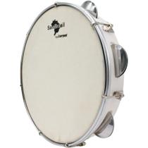 Pandeiro 10 Premium Pele Branca Sambrasil Liverpool Branco