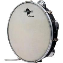 Pandeiro 10 Premium Pele Branca SamBrasil Preto