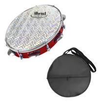Pandeiro 10'' Vermelho Injetado Abs Torelli Tp308 Com Capa - Torelli Musical