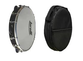 Pandeiro 12 Profi Corpo Madeira 18 Afinadores + Capa Luxo