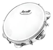 Pandeiro 8'' Injetado Em Abs Branco Torelli Tp809
