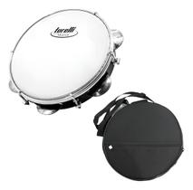 Pandeiro 8'' Injetado Em Abs Preto Torelli Tp809 Com Bag