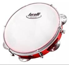 Pandeiro 8'' Injetado Em Abs Vermelho Torelli Tp809