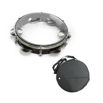 Pandeiro 8'' Preto Pele Cristal Torelli Tp848 Com Bag