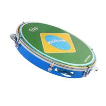 Pandeiro azul izzo 10 pol abs c/pele bandeira brasil 3438