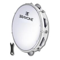 Pandeiro Branco Bravone 10 Polegadas Profissional Para Samba Pagode Percussão