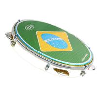 Pandeiro branco izzo 10 pol abs c/pele bandeira brasil 3438