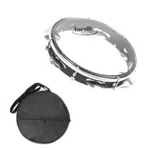 Pandeiro com capa preto 10 polegadas torelli pele cristal tp348