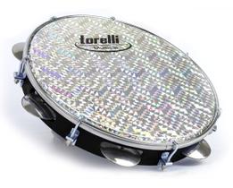 Pandeiro com pele holografica torelli tp308 abs preto