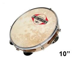 Pandeiro contemporanea 10'' madeira light 20lt pele natural