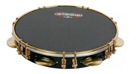 Pandeiro Contemporânea 40ppd Fo Preto 12 Pol Nylon Tar Dupla
