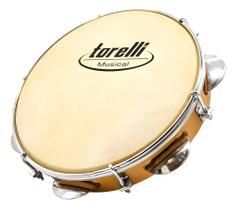 Pandeiro De 8'' Corpo em Abs Com pele Animal Torelli Tp800 Pandeiro De 8'' Corpo em Abs Com pele Animal Torelli Tp800