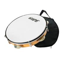 Pandeiro Gope 10 polegadas Madeira Pele Nylom Branca + Capa Pandeiro Gope 10 polegadas Madeira Pele Nylom Branca + Capa