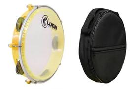 Pandeiro Infantil Abs Amarelo Pele Cristal 8" + Capa