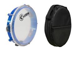 Pandeiro Infantil Abs Azul Pele Cristal 8" + Capa