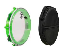 Pandeiro Infantil Abs Verde Cítrico Pele Cristal 8" + Capa