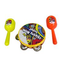 Pandeiro Infantil Chocalho Baby Instrumentos Brinquedo Sensorial Educacional Maraca Interativo