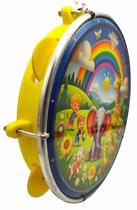 Pandeiro Infantil Junior 8 Pele Leitosa Abs Chave Afinação Elefante Fr