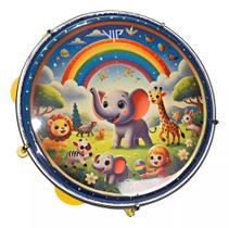 Pandeiro Infantil Junior 8 Pele Leitosa Abs Chave Afinação