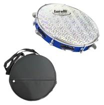 Pandeiro Injetado 10 Pele Holográfica Tp 308 Azul C/Capa - Torelli