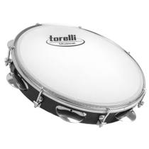 Pandeiro Injetado 10" Pele Leitosa Torelli TP 309 preto