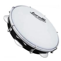 Pandeiro Injetado 10'' Torelli Preto Pele Leitosa