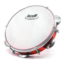 Pandeiro injetado 8'' vermelho torelli tp-809
