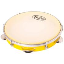 Pandeiro izzo 10 pol abs amarelo com pele leitosa