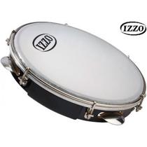 Pandeiro IZZO 10 pol ABS c/ Pele Leitosa Preto