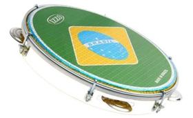 Pandeiro izzo 10 polegadas branco bandeira do brasil iz3438b Pandeiro izzo 10 polegadas branco bandeira do brasil iz3438b