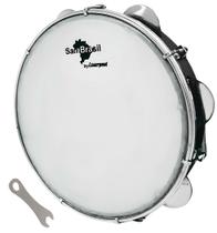 Pandeiro liverpool sambrasil standard 10'' pele leitosa 11268