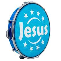 Pandeiro Luen 10" Aro ABS Azul com Pele Jesus - Luen Percussion