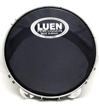 Pandeiro Luen 10 Aro Madeira Preto Pele Preta Cristal - 40039 PT/PT - afinação dupla
