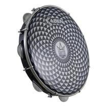 Pandeiro luen 11 preto black white serie guetto plat lat afin sples ferr crom pele special sublimaca