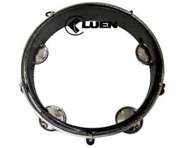 Pandeiro Luen 40084 8" Polegadas ABS Inox Pele Cristal Preto