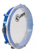 Pandeiro Luen 8 Junior Pele Cristal Abs Platinelas De Inox Cor Azul