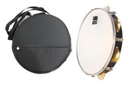 Pandeiro Madeira Samba Music 12" PD12LE com Capa