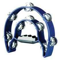 Pandeiro Meia Lua 10 Platinelas Duplas Premium TB-10 Azul