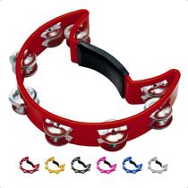 Pandeiro Meia Lua Profissional Pandeirola de Mão Colorida Instrumento Percussão Musical Em ABS Zaidans Pandeiro Meia Lua Profissional Pandeirola de Mão Colorida Instrumento Percussão Musical Em ABS Zaidans