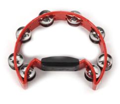 Pandeiro Meia Lua Spanking Vermelho Pandeirola 16 Platinelas