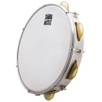 Pandeiro phx 10" madeira samba music branco wood leitosa