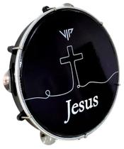 Pandeiro Profissional 10 Pele Leitosa Jesus Corpo Abs Chave Afinação